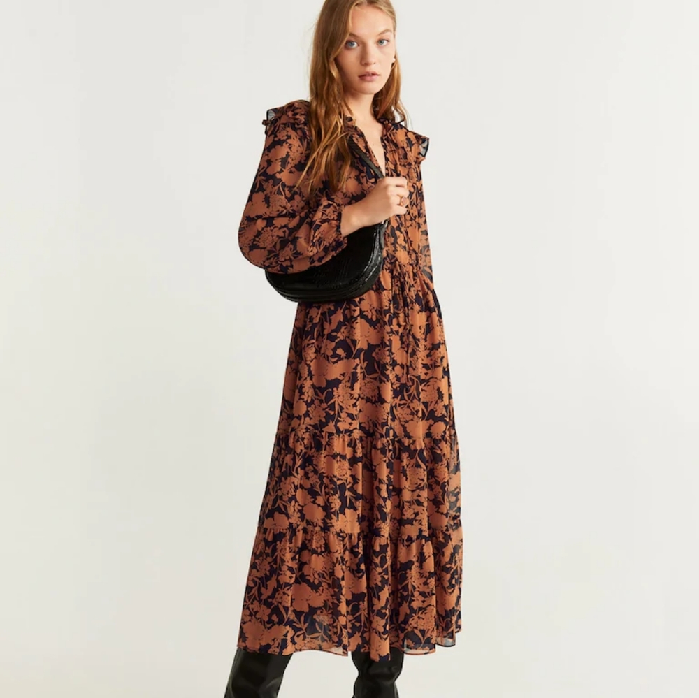 MANGO Beautiful chiffon maxi dress - Picture 7 of 9
